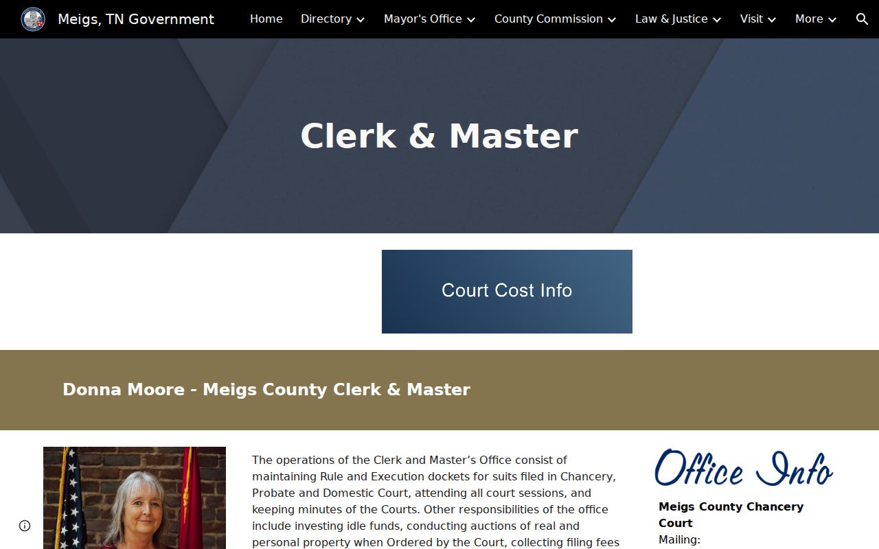 Meigs County clerk boundary for criminal court docket requests